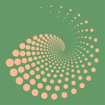 Vortex dotted shape. Minimal geometric art pattern. Stock Illustration