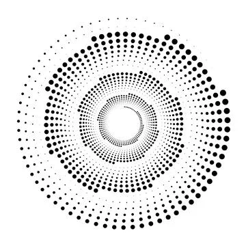 Vortex dotted shape. Modern geometric art. Trendy design element for border イラスト素材