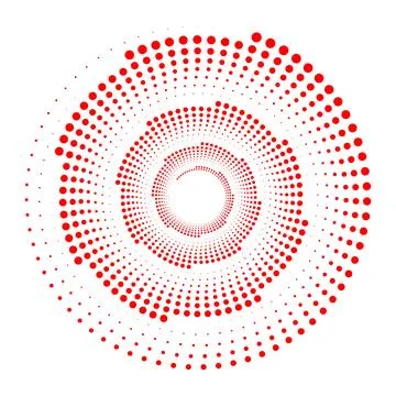 Vortex dotted shape. Modern geometric art. Trendy design element for border Stock Illustration