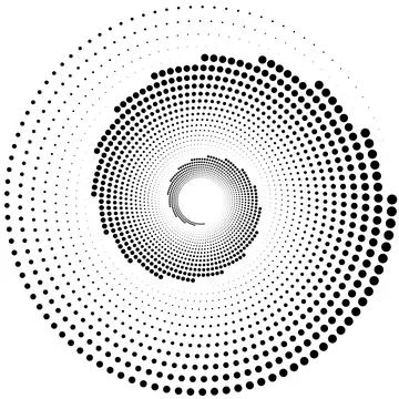 Vortex dotted shape. Trendy design element for border frame, logo, tattoo Stock Illustration