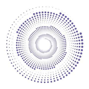 Vortex dotted shapes. Modern geometric art. Trendy design element for border イラスト素材