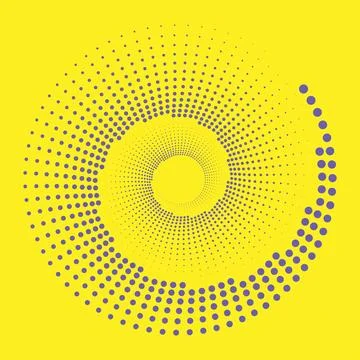 Vortex dotted very peri frame. Modern geometric shape. Optical illusion. Trendy Stock Illustration