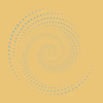 Vortex dotted wallpaper. Modern geometric art shape. Trendy design element for Stock Illustration