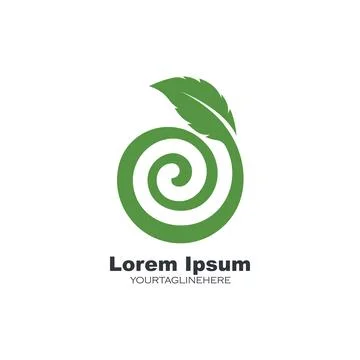 Vortex leaf concept  logo icon wave and spiral vector 스톡 일러스트