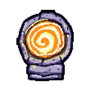 Vortex magic door portal pixel art vector illustration Stock Illustration