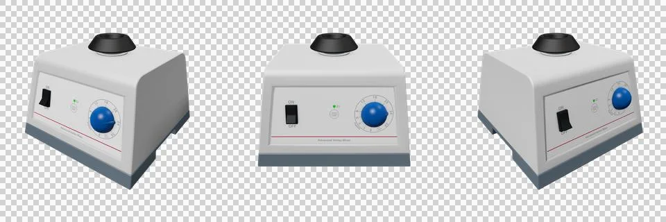 Vortex mixer over a transparent background. 3D render. Stock Illustration