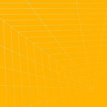 Vortex perspective grid yellow swirling wireframe background vector illustration Stock Illustration