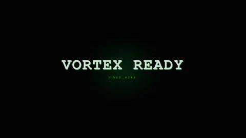 Vortex Ready Text Animation - Futuristic Digital Glitch Effect with Green M.. Stock Footage 331568205