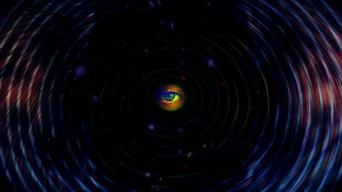 Vortex Retro Hypnotic Eye Stare Spooky Scene Stock Footage 241581794