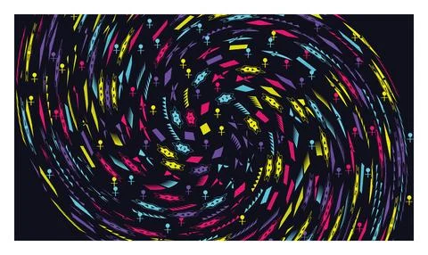 Vortex spiral abstract background with dynamic colorful geometric shape ele.. Stockillustratie