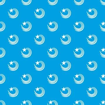 Vortex star pattern vector seamless blue Stock Illustration