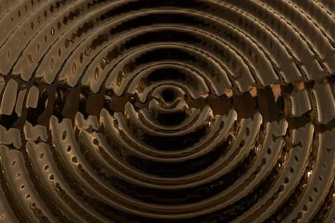 Vortex swirl in bronze glossy Stock Illustration