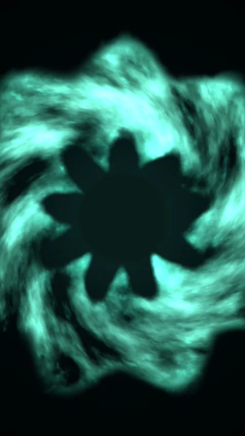 Vortex swirls around star-shaped core on black Stock Footage 329307696
