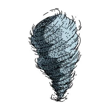 Vortex tornado sketch hand drawn vector Stock Illustration