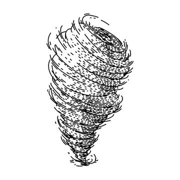Vortex tornado sketch hand drawn vector Stock Illustration