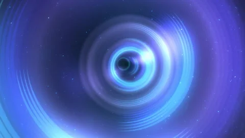 Vortex Tunnel of Light Spiral in a Cosmic Blue Space Stock Footage 305850495