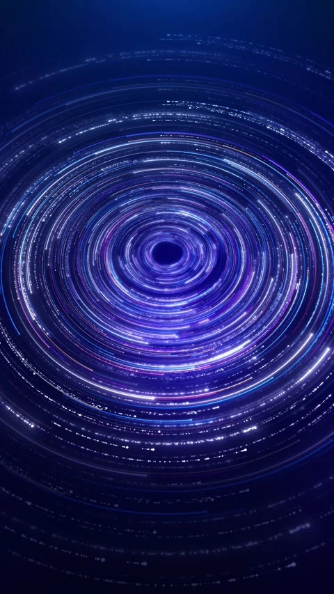 Vortex Tunnel Lights Abstract Spinning Spiral Motion 3D digital grid dynamic Stock Footage 314203493