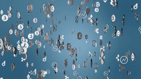 The vortex of the world's currency. economic background. icons of world crypt Vídeos de archivo 82996656