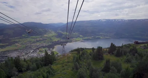 Voss Gondol cable car Stock Footage 284351877