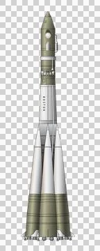 Vostok - the first rocket that transported man into space Illustrazione stock