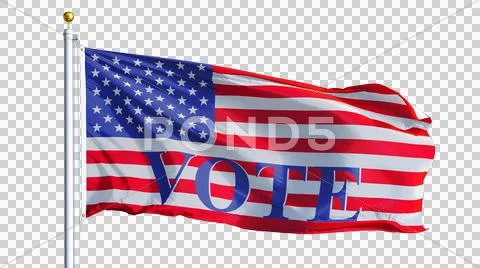 Vote 2016 Presidential Elections USA flag, close up, isolated on alpha Stock Photos