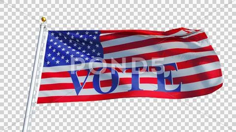 Vote 2016 Presidential Elections USA flag, close up, isolated on alpha Stock Photos