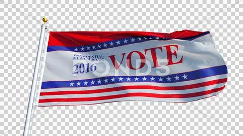 Vote 2016 Presidential Elections USA flag, close up, isolated on alpha Stock Photos