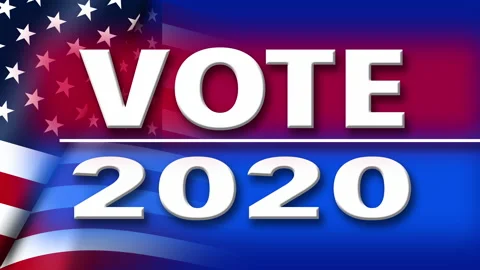 Vote 2020 with USA flag Video stock 138323895