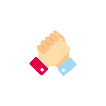 Vote accept handshake flat style icon 스톡 일러스트