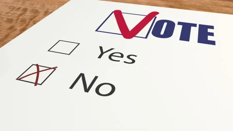 Vote against by marks cross X in poll, ballot voting and elections animation Stock Footage 129040256