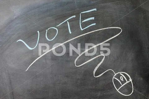 Vote and mouse symbol Stock Photos