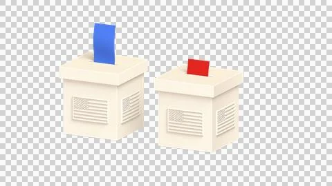Vote into a ballot box during elections. Casting a vote in ballot box Stock Illustration