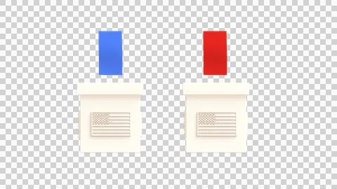 Vote into a ballot box during elections. Casting a vote in ballot box Stock Illustration
