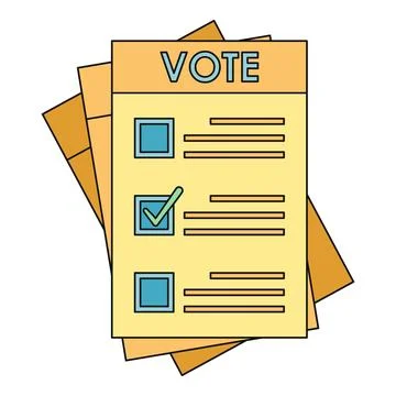 Vote ballot paper showing selection with a checkmark Stock Illustration