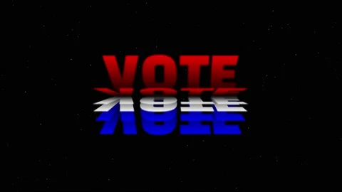 VOTE bloom kinetic text effect loop animation with stars burst particle. Video stock 166777766