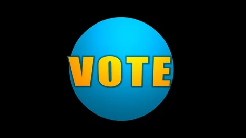VOTE blue animated pop up button/ Matte background Stock Footage 104024571