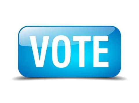 Vote blue square 3d realistic isolated web button Stock Illustration