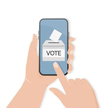 Vote box, great design for any purposes. Voting hand concept. Minimal design. 3d Stock Illustration