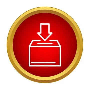 Vote button with ballot box and arrow Stock Illustration