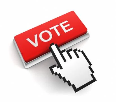 Vote button concept 3d illustration Stockillustratie