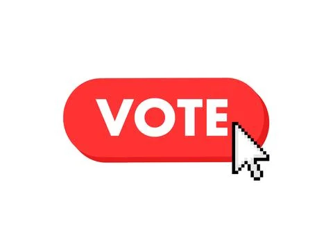 Vote button with cursor. Pointer click. Vector web button. 库存插图