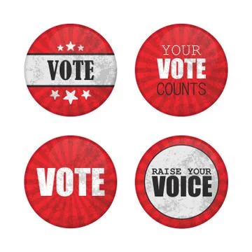 Vote button pin vector illustration isolated on white background Illustrazione stock