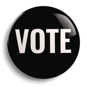 Vote Button Round Black Symbol Stock Illustration