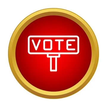 Vote campaign sign on red button icon Stock Illustration