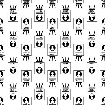 Vote candidate poster pattern seamless vector Stock Illustration
