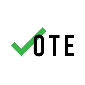 Vote Check Mark Ballot Vector Text Typography Message Background Banner Stock Illustration