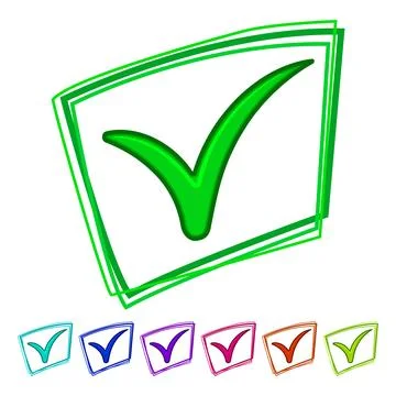 Vote check mark cartoon vector graphic Stock Illustration