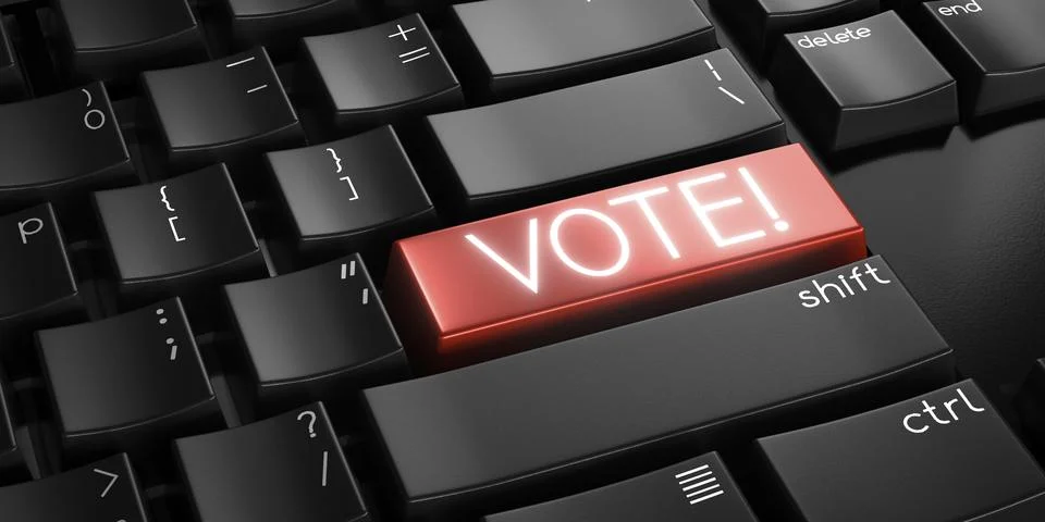 Vote - computer keyboard - 3D illustration Stock Illustration
