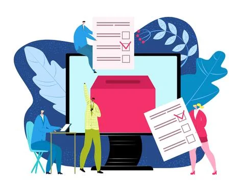 Vote concept in flat style, election in government vector illustration. People Illustrazione stock