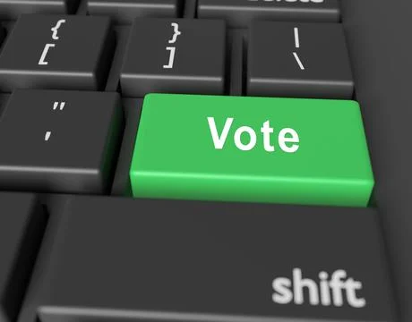 Vote concept. Word Vote on button of computer keyboard Stock Illustration